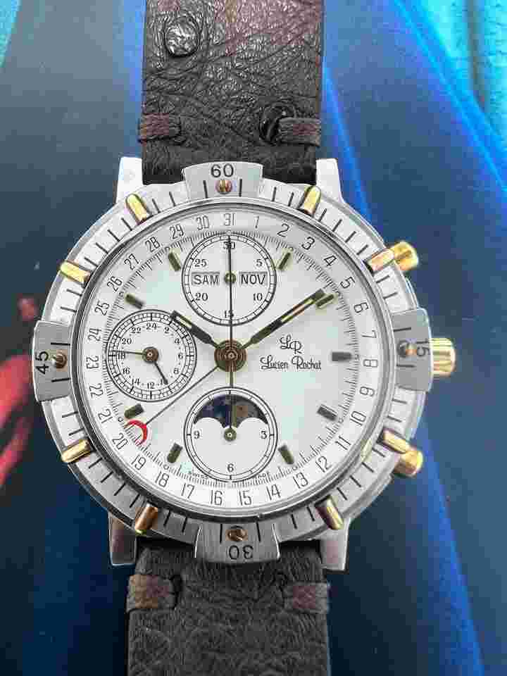Lucien Rochat Chronograph calendar moonphace Automatic case 40 mm base Valijoux