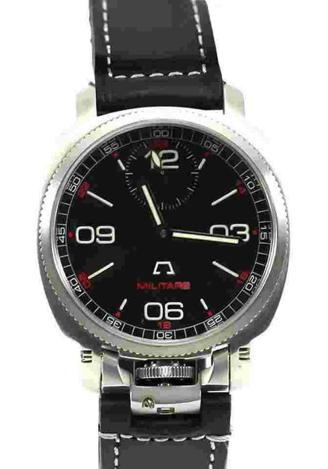 Anonimo Militare 2004 hand wind 43mm Steel Case Black Dial Black Calfskin Strap 2004 NEW - Warranty start: 2013