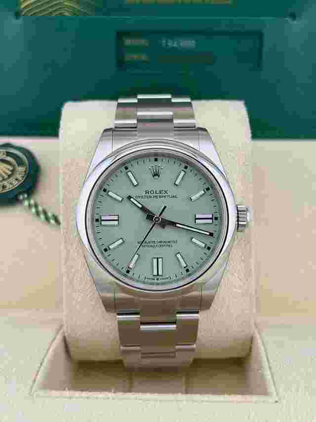 Rolex Oyster Perpetual In Stock 2025 Oyster Perpetual Pistachio DIAL New Release Stainless Oyster