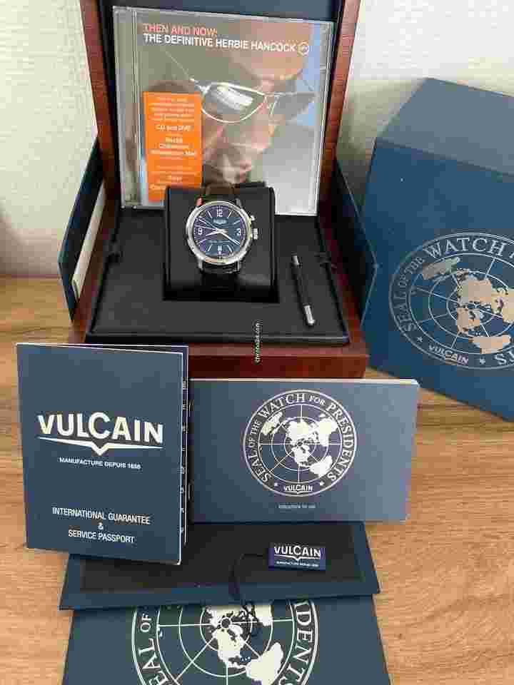 Vulcain 50S Presidents Manual Winding Blue 42mm