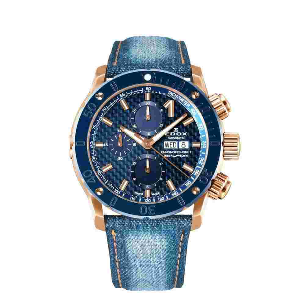 Edox CHRONOGRAPH AUTOMATIC 01122-37RBU3-BUIR3-D 01122-37RBU3-BUIR3-D Japan Official New Full Set