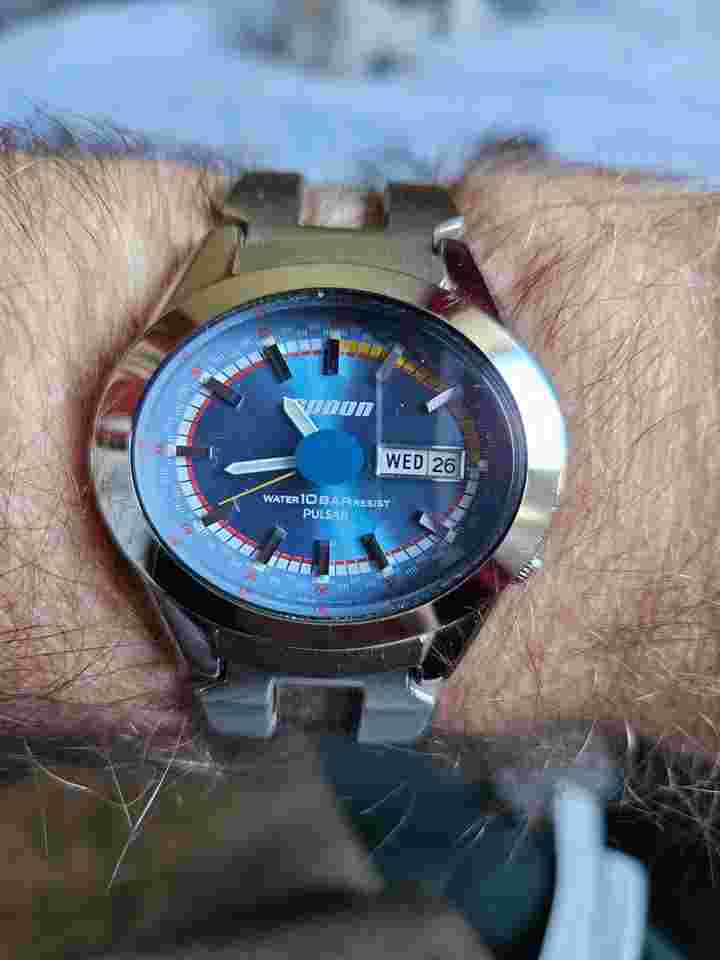 Pulsar SPOON Watch V743-5A20 Japan 42mm Stainless Steel Date Day. Superbe Pulsar Spoon circa 95/2000