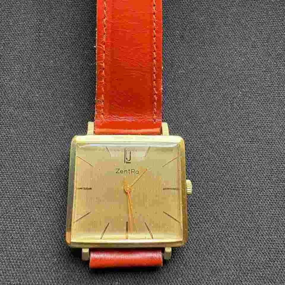 ZentRa Quadrat Vintage Zentra ZentRa Vip Kennedy-Style“ 10µ Gold Plated Hand-Wound
