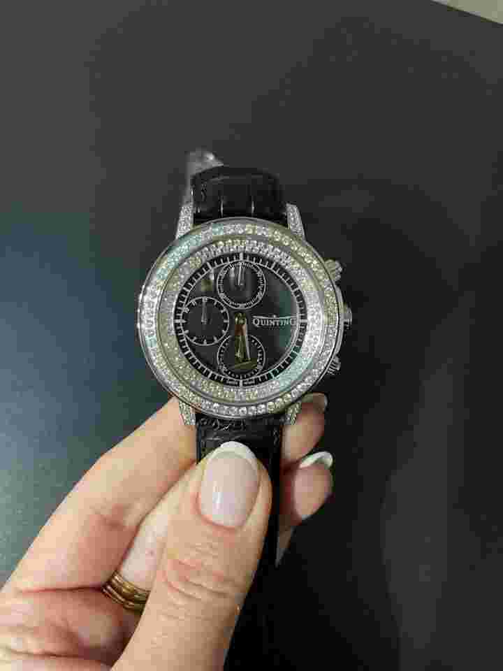 Quinting Mysterious Chronograph Quinting Mysterious Chronograph 232 Diamonds Leather Strap