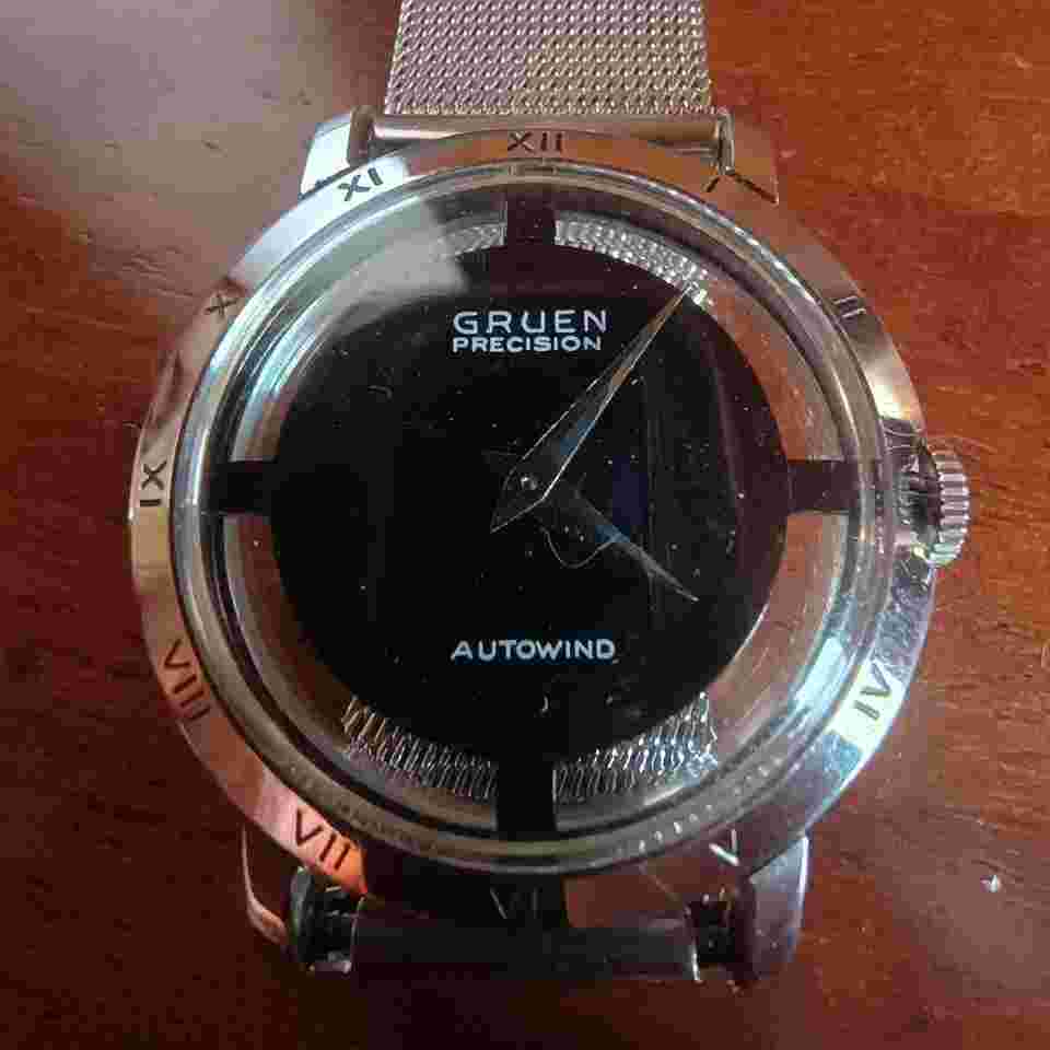 Gruen Precision autowind scheleton rare Bar Harbour model