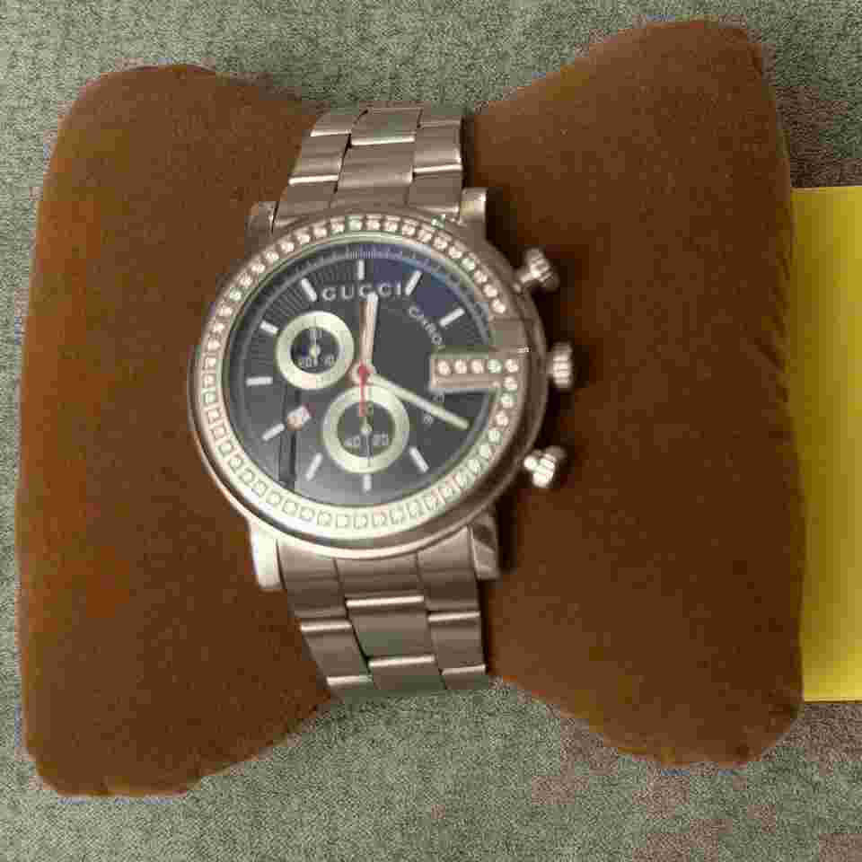 Gucci G-Chrono Swiss Quartz Chronograph Watch 101 G-case Diamond 54 Diamonds 0.78ct 44mm inkl. Box