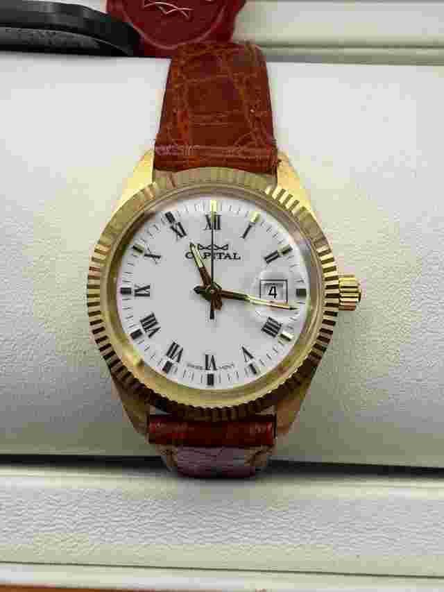Capital AK73#ECA Solid 18k gold - Fluted Bezel - Full Set - NEW 