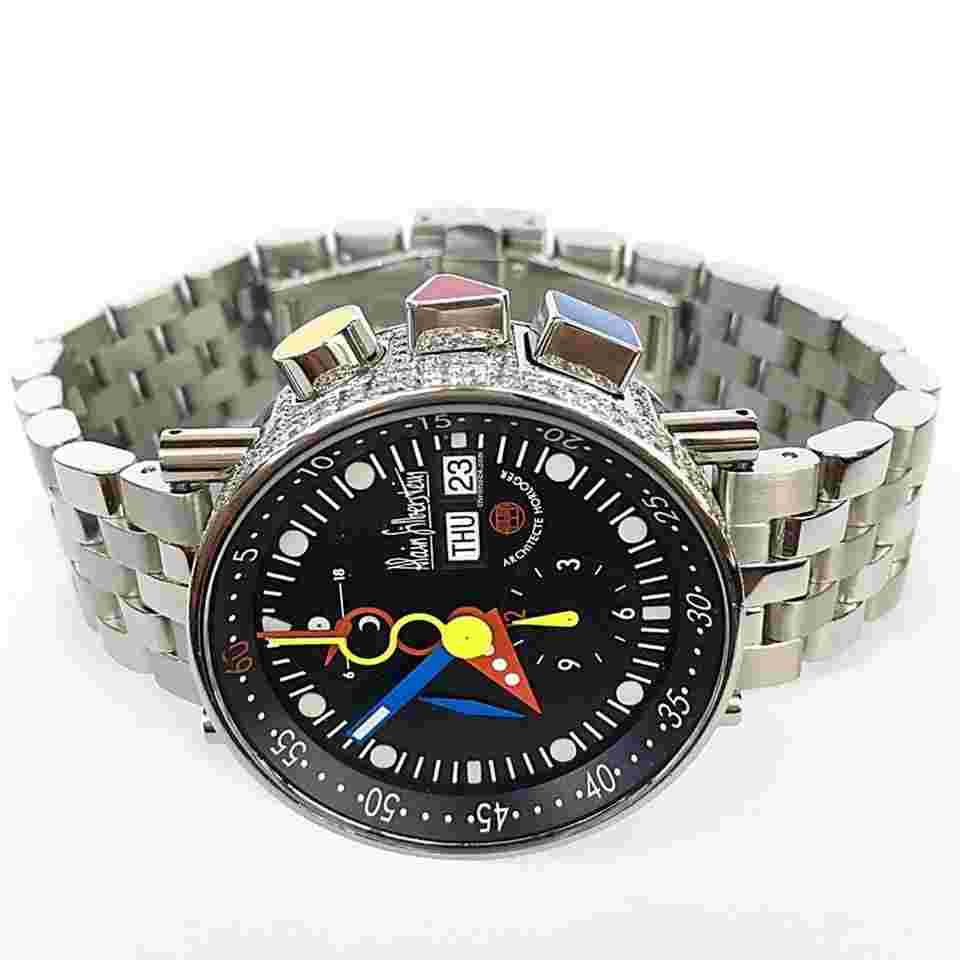 Alain Silberstein Krono Bauhaus Steel w/Factory Diamonds Ref. LWO 5100