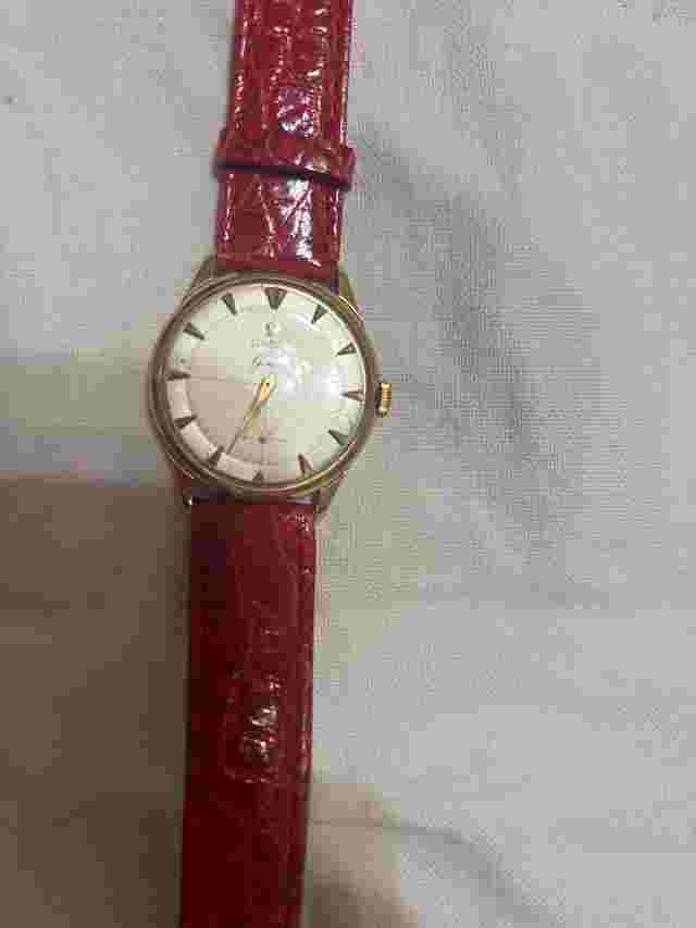 Omega Genève oro cinturino in pelle
