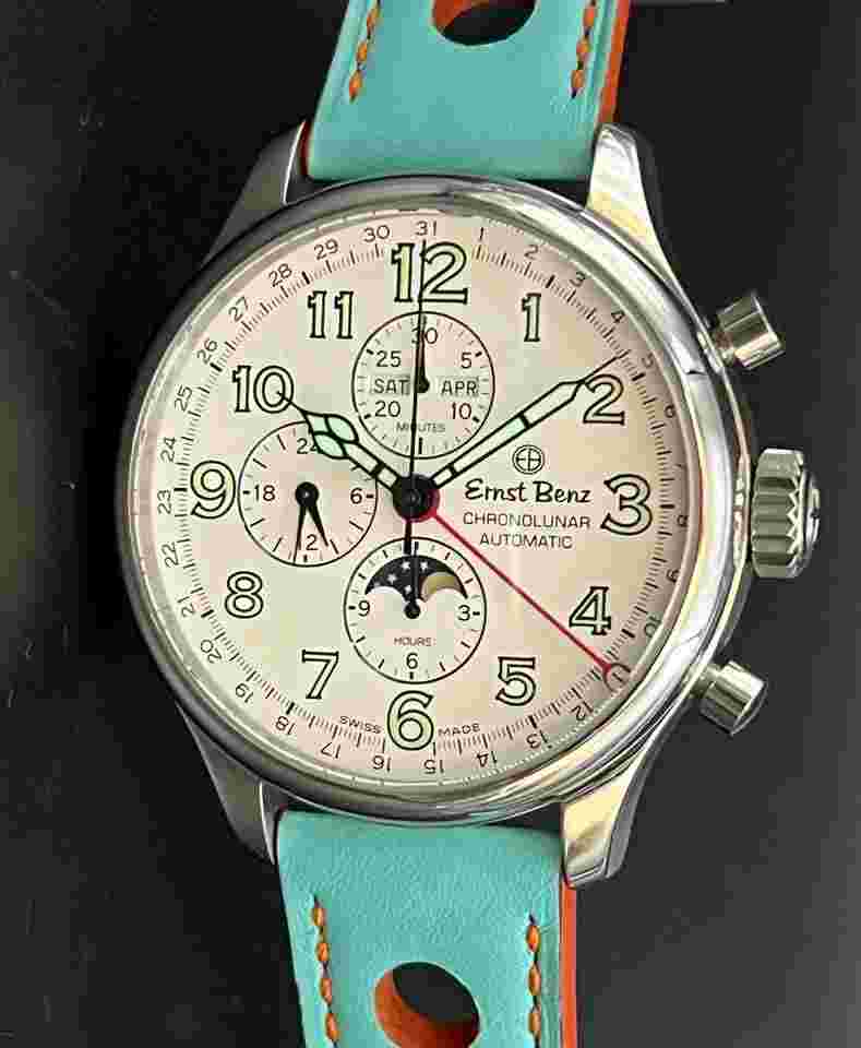 Ernst Benz Chronolunar 47mm Chronolunar chronograph moon phase in 98% mint