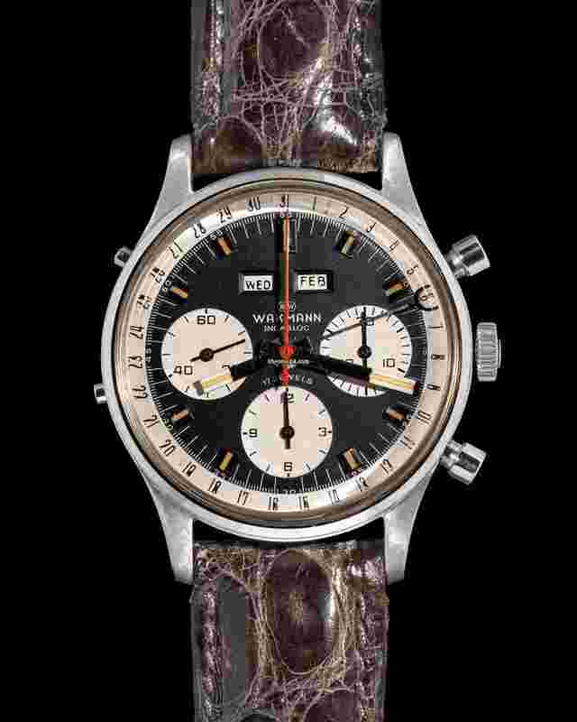Wakmann Triple Date Vintage Valjoux 72c Chronograph All Stainless Serviced