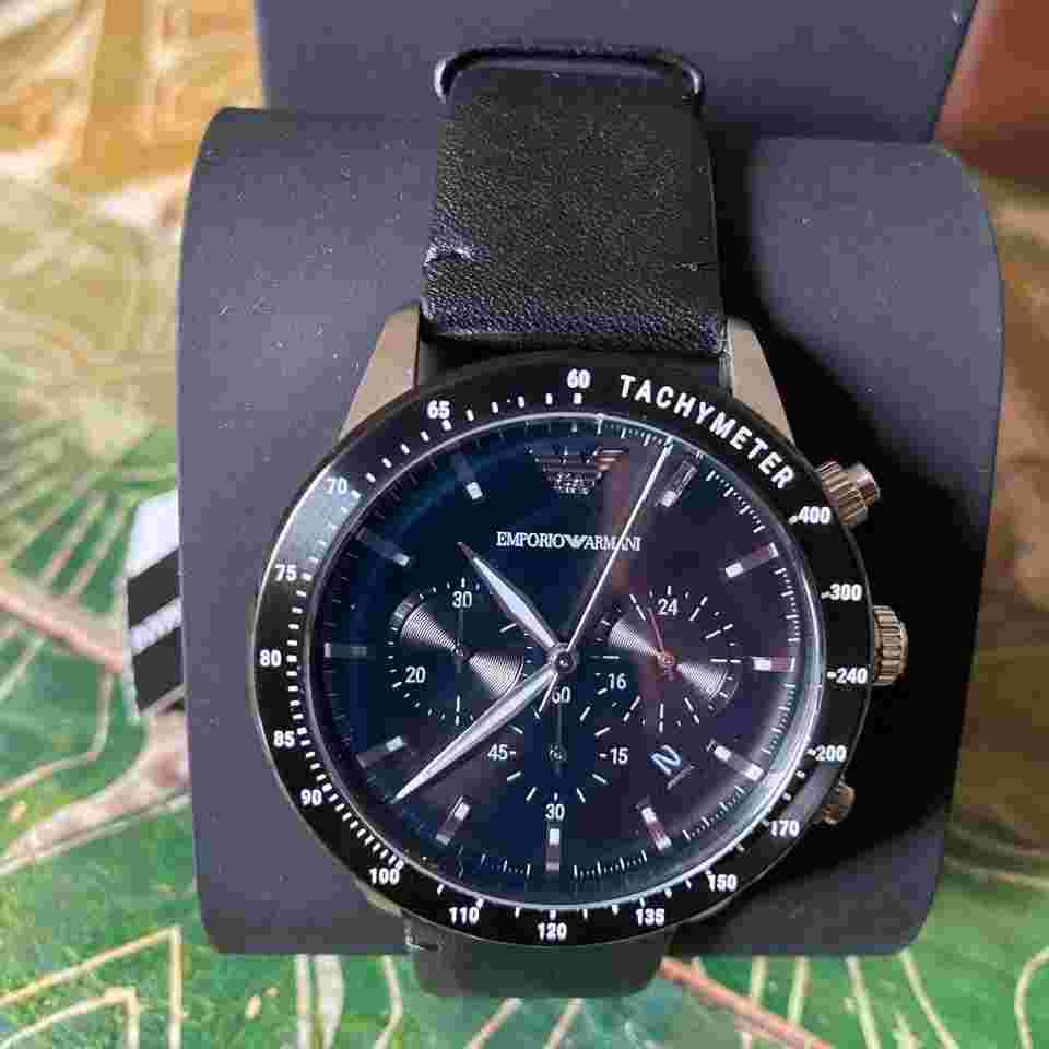 Armani Set Chronographe Emporio Armani+Bracelet cuir Emporio Armani