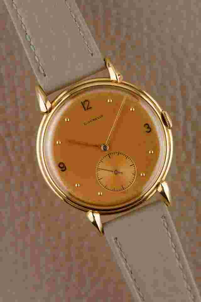 Gübelin Corne de Vache Vintage Dress Watch 18Kt Oversized Pink Gold Pink Dial