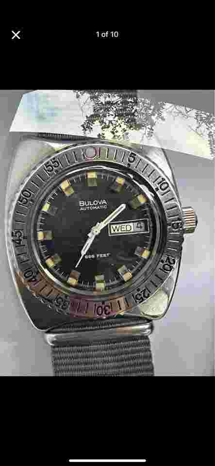 Bulova Snorkel 666ft Rare Huge Vintage 1973 Bulova Snorkel Day-Date Diver 7472 Me
