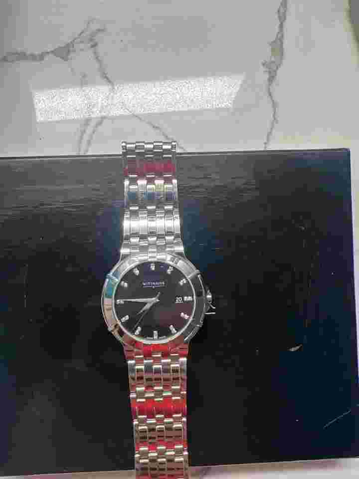 Wittnauer 39mm Diamond Dial Quartz Wittnauer 39mm Stainless Steel Black Diamond Dial Quartz