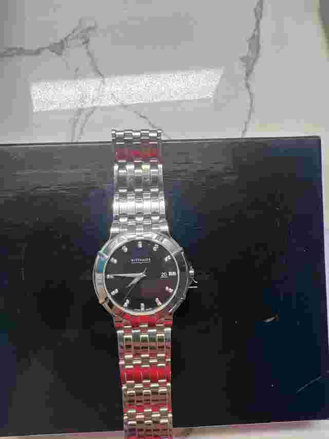Wittnauer 39mm Diamond Dial Quartz Wittnauer 39mm Stainless Steel Black Diamond Dial Quartz