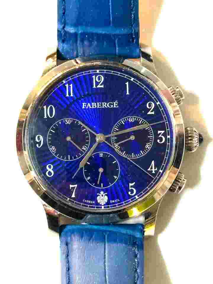 Fabergé Agathon Fabergé Agathon Chronograph 18k White Gold – Rare Royal Blue