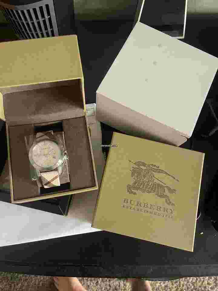 Burberry Nova Check Silver Case Wrist Watch (BU9357)