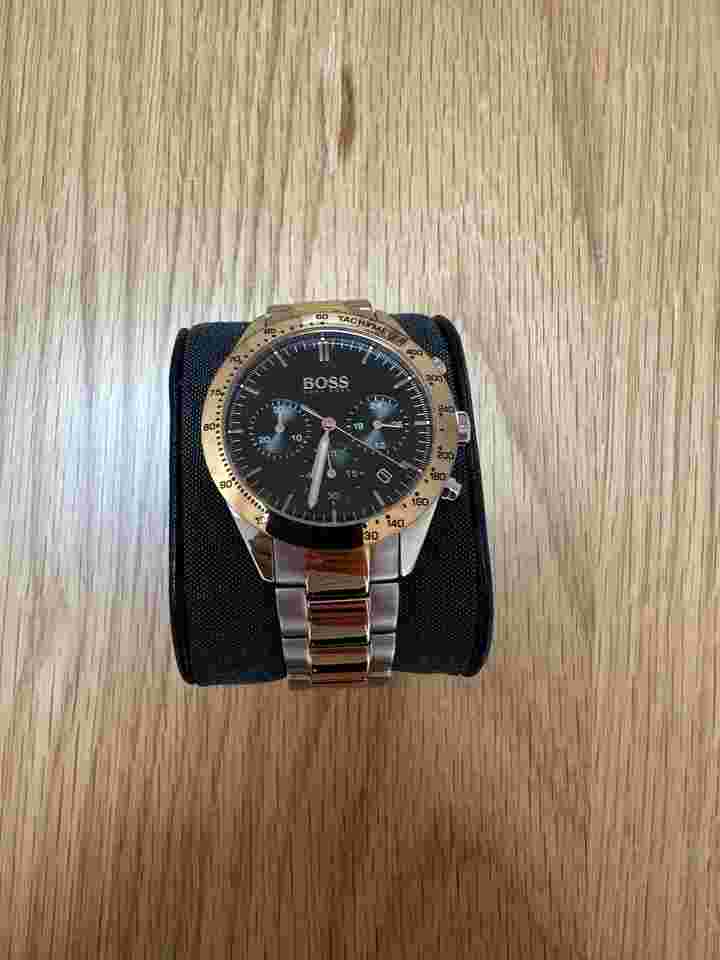Hugo Boss Talent Chronograph Black Dial Two Tone Men’s Watch