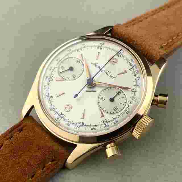 Mathey-Tissot
                           
                                 Rare 1950s 18K Rose Gold Valjoux 23 Chronograph