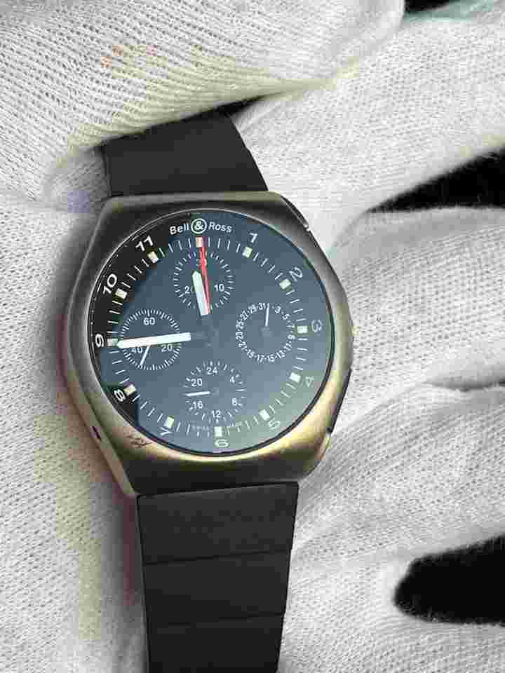 Bell & Ross Space 3 GMT Chronograph Rare Valjoux 7750 Chronograph by Sinn Titanium Serviced