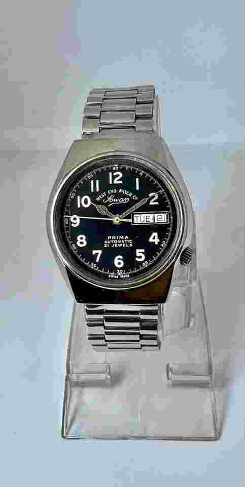 WIST END WATCH CO. SOWAR 21 JEWELS AUTOMATIC day-date Swiss men’s watch 