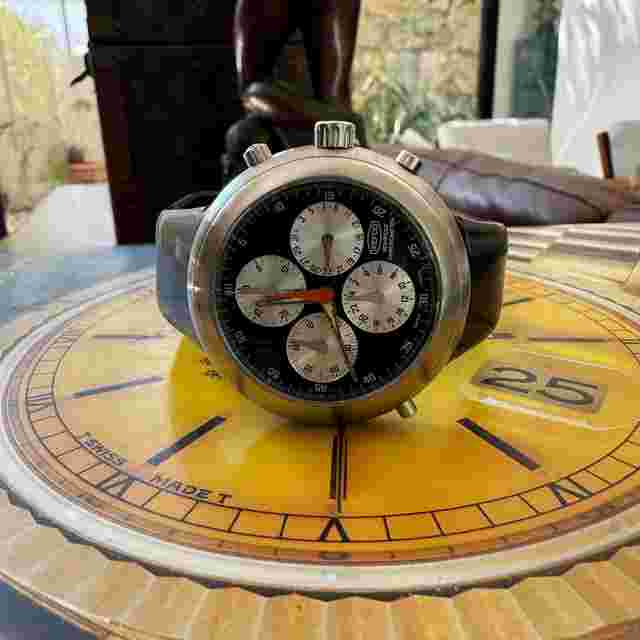 Ikepod Hemipode Chronograph H01 Silver Blak Dial