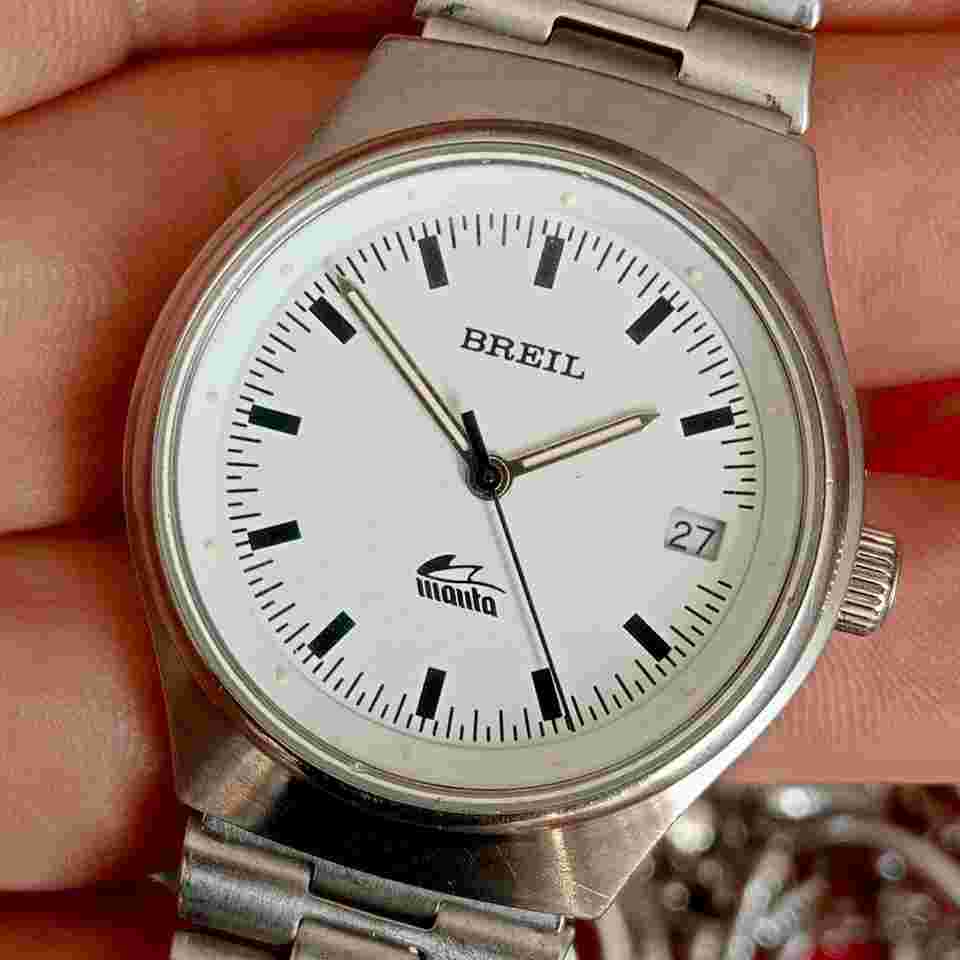 Breil Manta Lady Quartz 10ATM - St.Steel Vintage 95 Used White dial with black indexes and graphics - Date hours