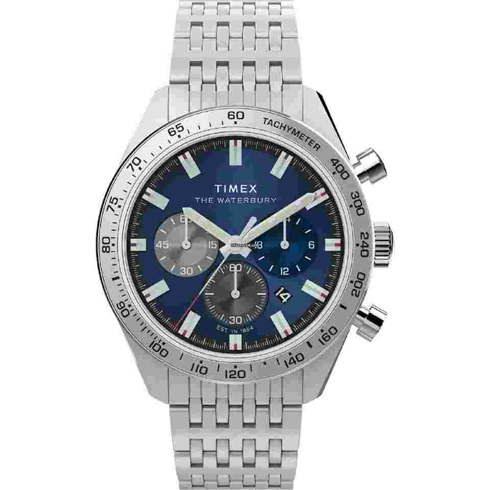 Timex Waterbury Traditional Chrono 1 Year Warranty Blue TW2Y18500 [Genuine Product]