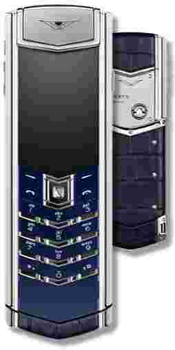 Signature Navy Alligator Stainless Steel Vertu