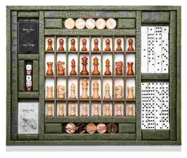 Multi-game box Alligator leather TIME MOVER , Сейфы, шахматы