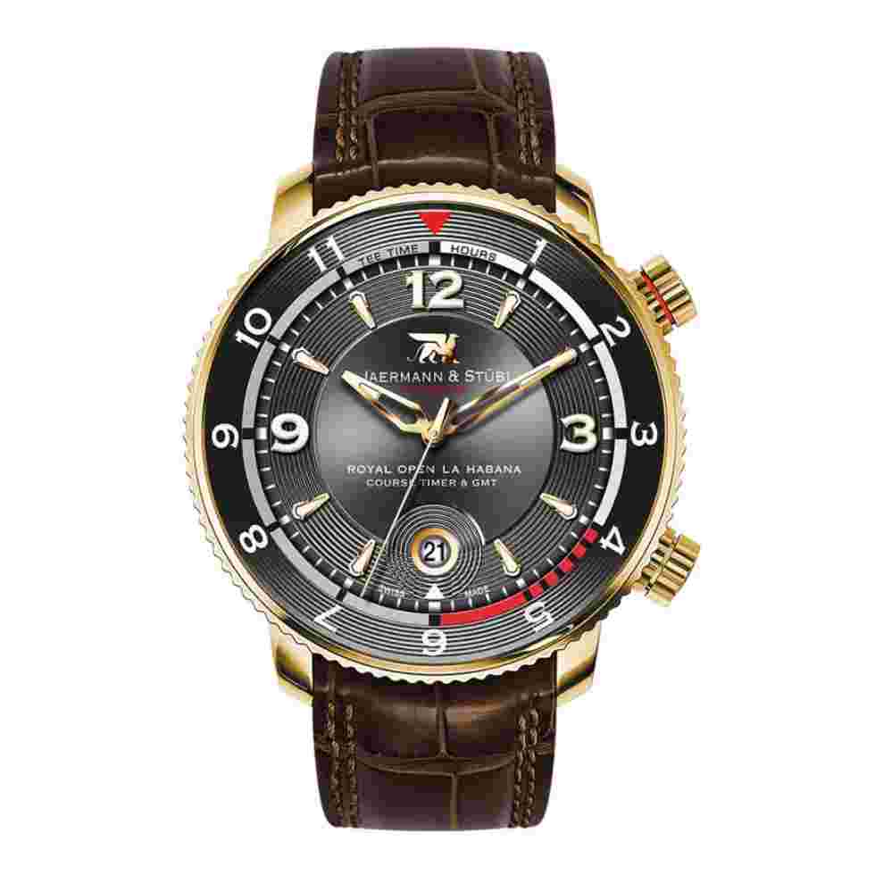 Jaermann & Stübi Royal Open Course Timer La Habana & Gmt Automatic Black 44mm