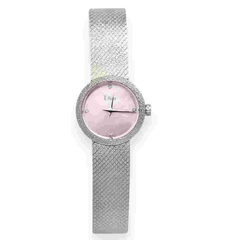 Pre-owned Dior La D de Dior Satine Pink MOP 25mm Quartz CD047112M002