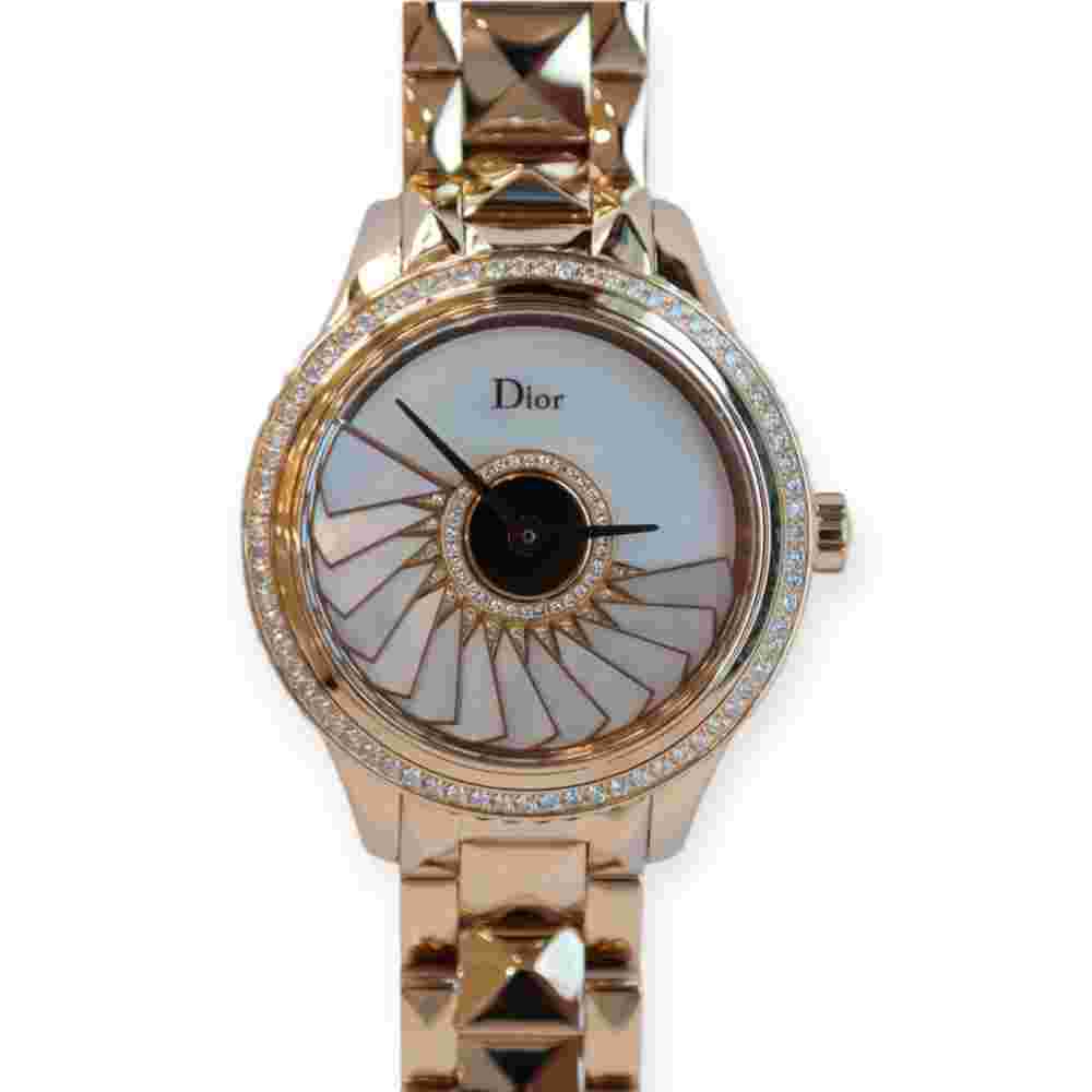 Pre-owned Dior VIII Grand Bal “Plisse Soleil” 36mm Rose Gold CD153B70M001