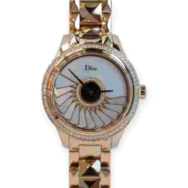 Pre-owned Dior VIII Grand Bal “Plisse Soleil” 36mm Rose Gold CD153B70M001