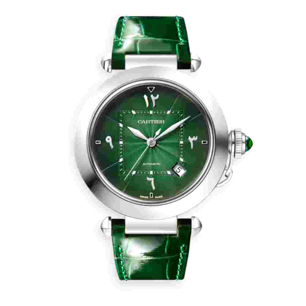 Pre-Owned Cartier Pasha Green Arabic Dial 41mm Middle East Edition WSPA0022