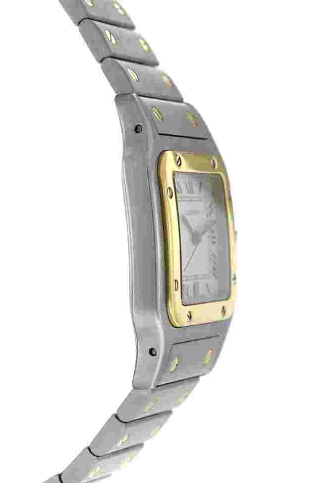 Cartier Santos Galbee 1566 Men Unisex 18K Yellow Gold Steel Quartz 29MM Watch