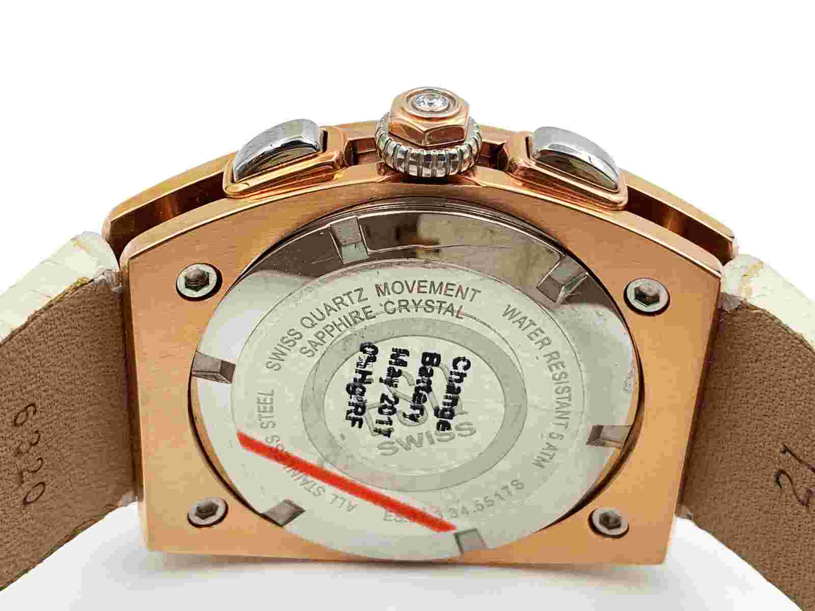 ESQ Movado Fusion Retrograde Gold Tone Steel MOP Dial Ladies Watch 07101300