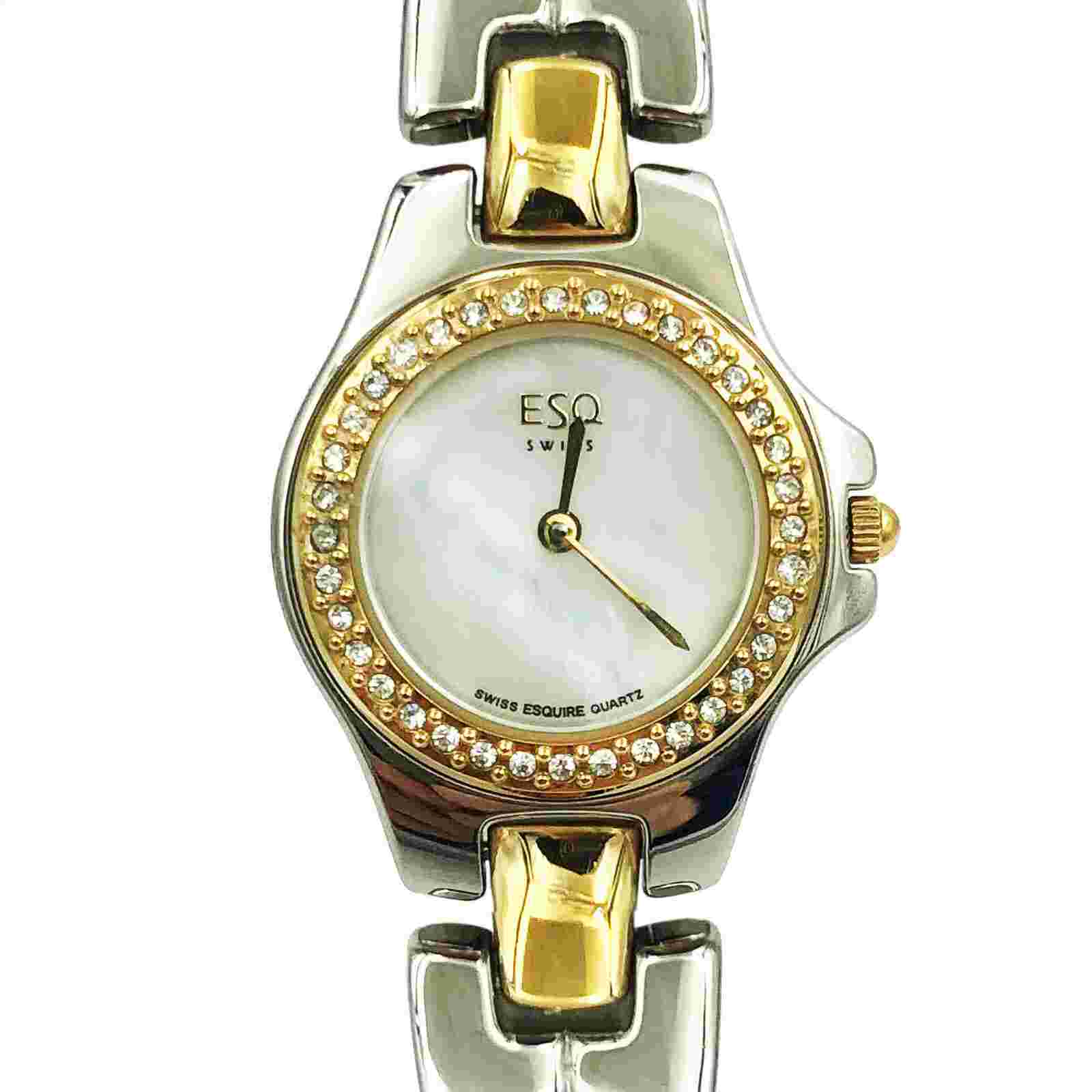ESQ Movado Contessa Two Tone Steel MOP Dial Quartz Ladies Watch 07100506
