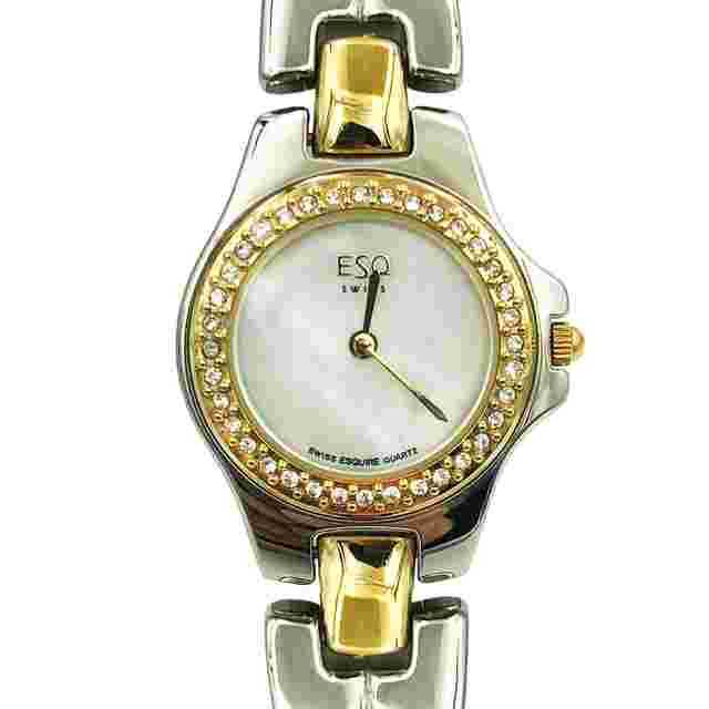 ESQ Movado Contessa Two Tone Steel MOP Dial Quartz Ladies Watch 07100506