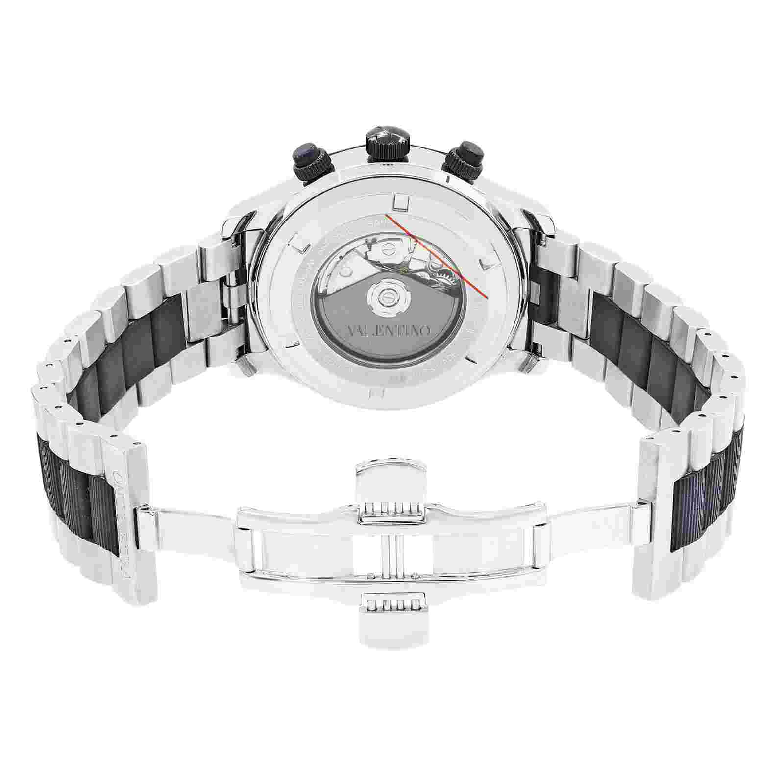 Valentino Steel Rubber Black Dial Automatic Mens Watch V40LCA9R909-S09R