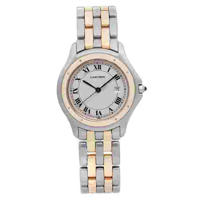 Cartier Panthere Cougar 18K Yellow Gold Steel Cream Dial Quartz Watch