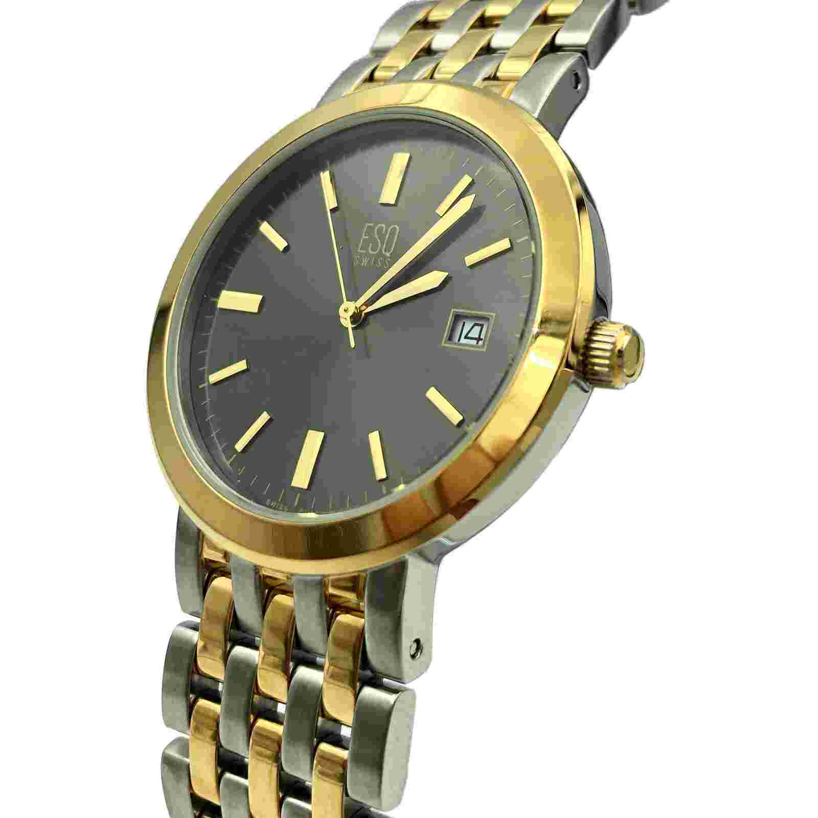 ESQ Movado Two Tone Steel Gray Dial Quartz Mens Watch E5199
