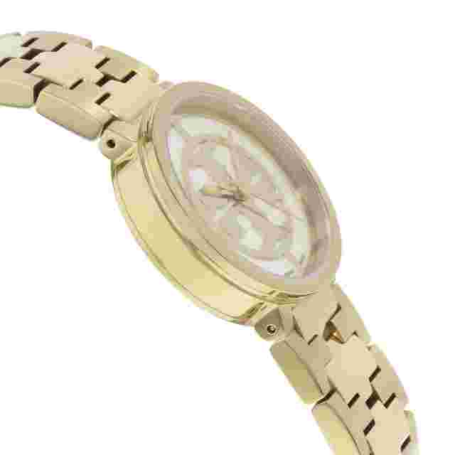 Tory Burch Reva Gold Toned Steel White Dial Quartz Ladies Watch TRB4011