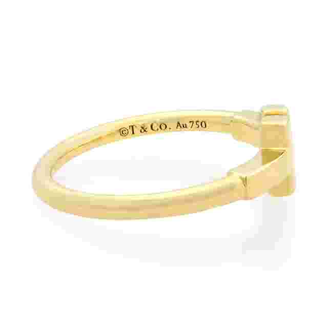 Tiffany & Co 18K Yellow Gold T Wire Ladies Ring Size 5