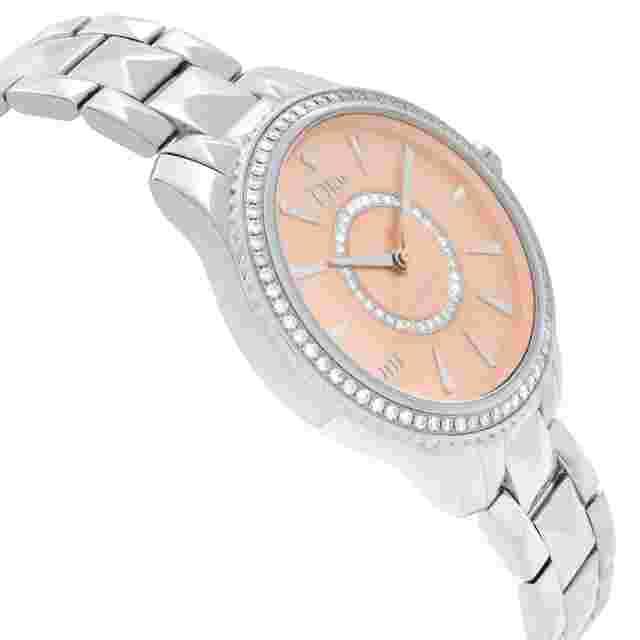 Christian Dior VIII Montaigne Steel Diamond Pink Dial Ladies Watch CD152510M002