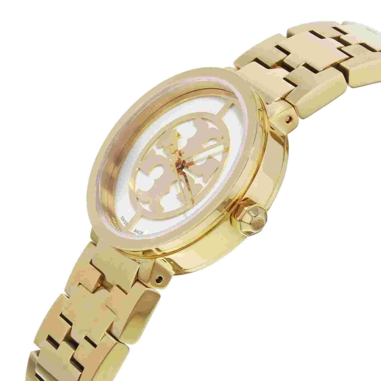 Tory Burch Reva 21mm Gold Tone Stainless Steel Quartz Ladies Watch TRB4030