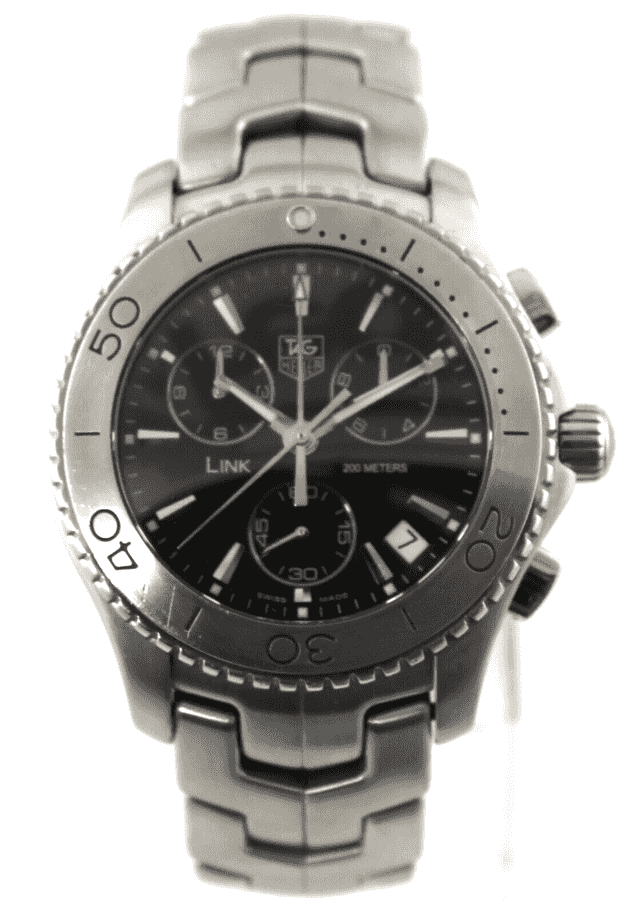 TAG HEUER LINK  CHRONOGRAPH  QUARTZ BLACK STEEL 200M MEN'S WATCH