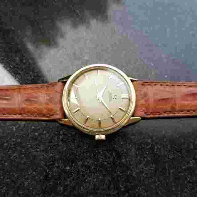 OMEGA Mens 18K Solid Gold 1950s 33mm Bumper Automatic Rare Vintage Swiss LV489