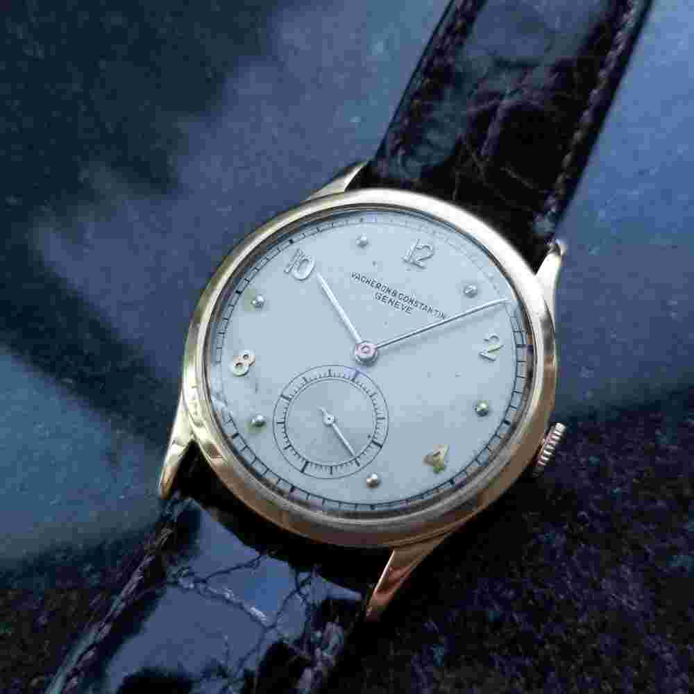 VACHERON CONSTANTIN Men's 18k Gold Geneve Hand-Wind c.1950s Swiss Vintage LV959